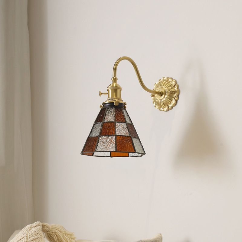 Glass Flared Wall Sconce Lighting Industrial Style 1 Light Wall Mounted Light