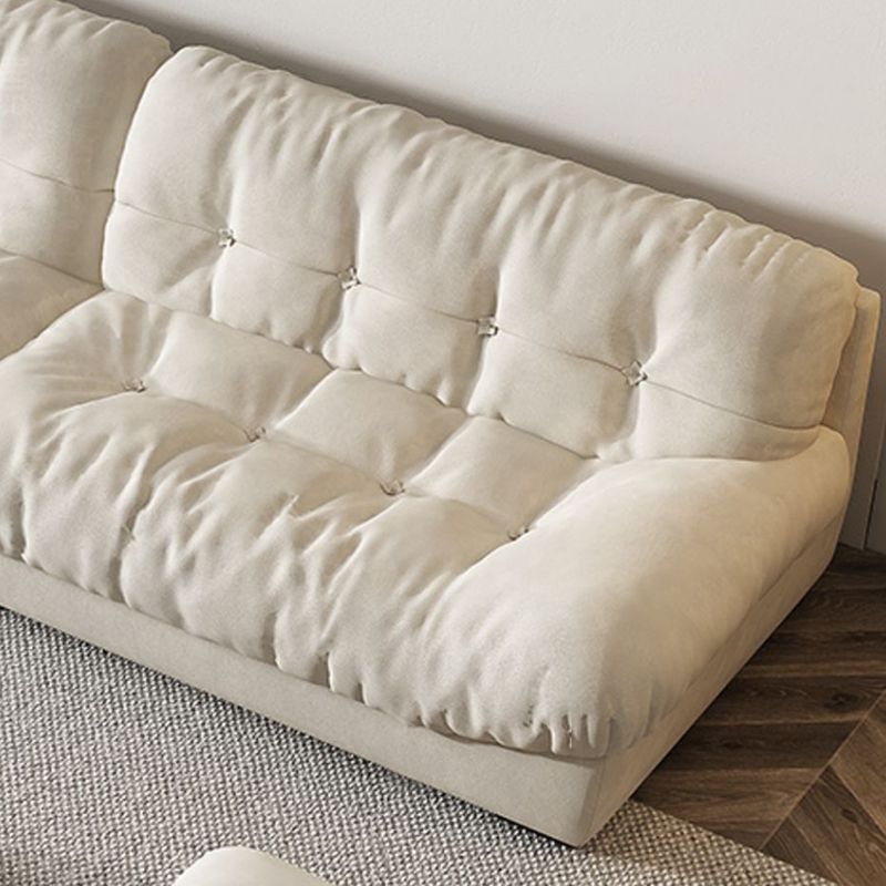 Transitional Modern Biscuit Back Standard Sofa 31.5"High Armless Sofa,Beige