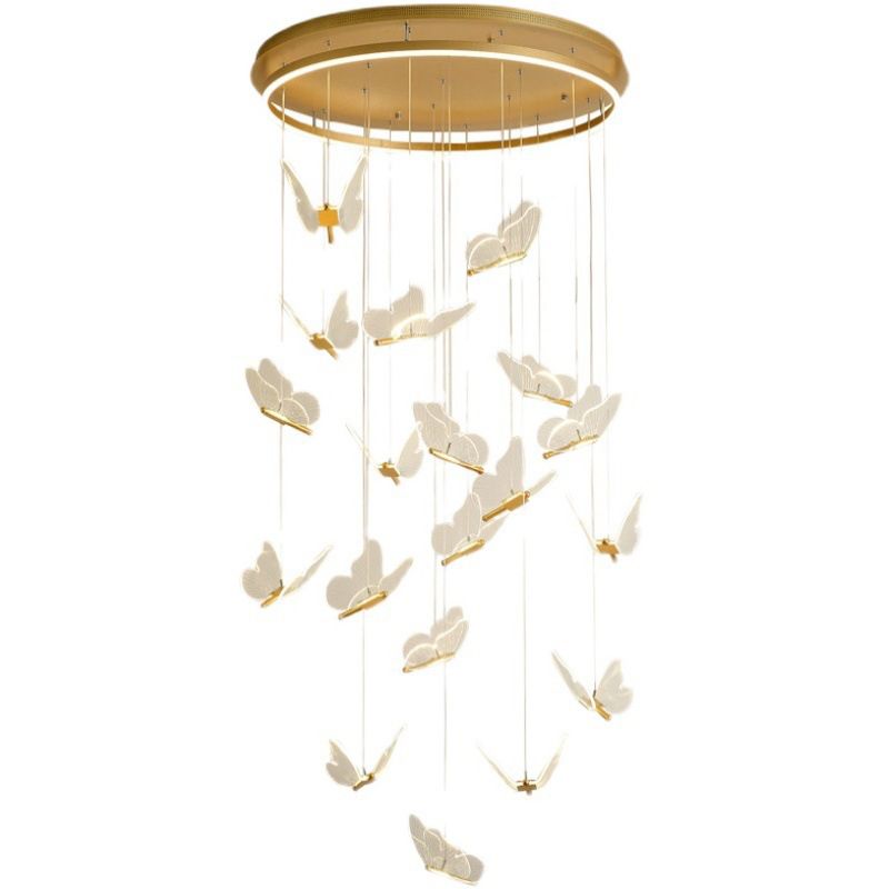 Zeitgenössischer Cluster -Anhänger Butterfly Arcylic Multi Pendant Light In Clear