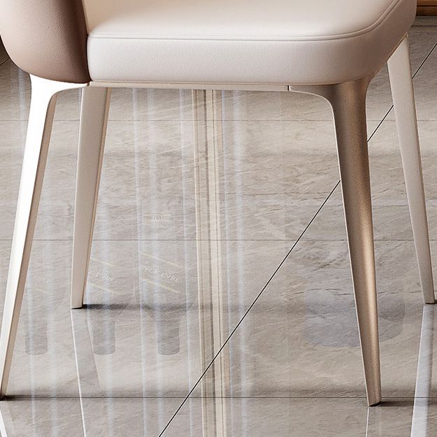 Dining Room Upholstered Armless Chair Home Metal Legs Dining Chair