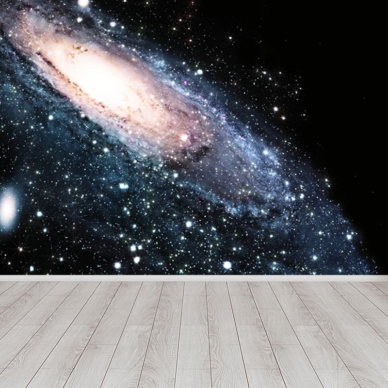 Night Sky Constellations Mural Decal Contemporary Non-Woven Texture Wall Covering in Blue