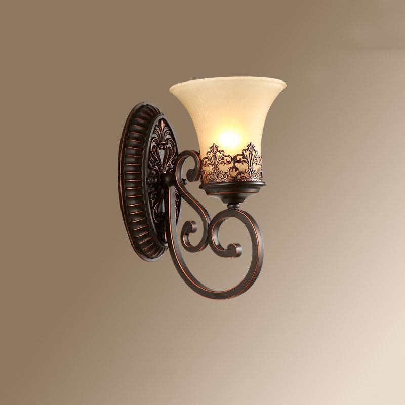 Iluminación de pared de múltiples sombras estilo de vidrio simple moderno 1 luz de pared ligera