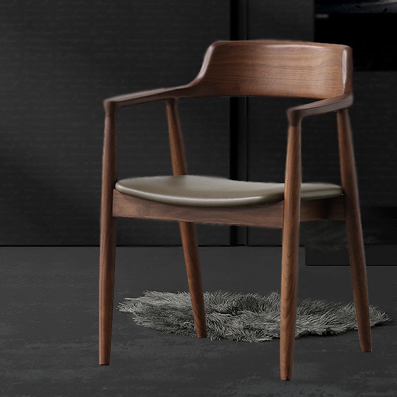 Fauteuil de salle à manger moderne de 22 pouces de large, dossier ouvert avec 4 pieds en bois pour un usage domestique