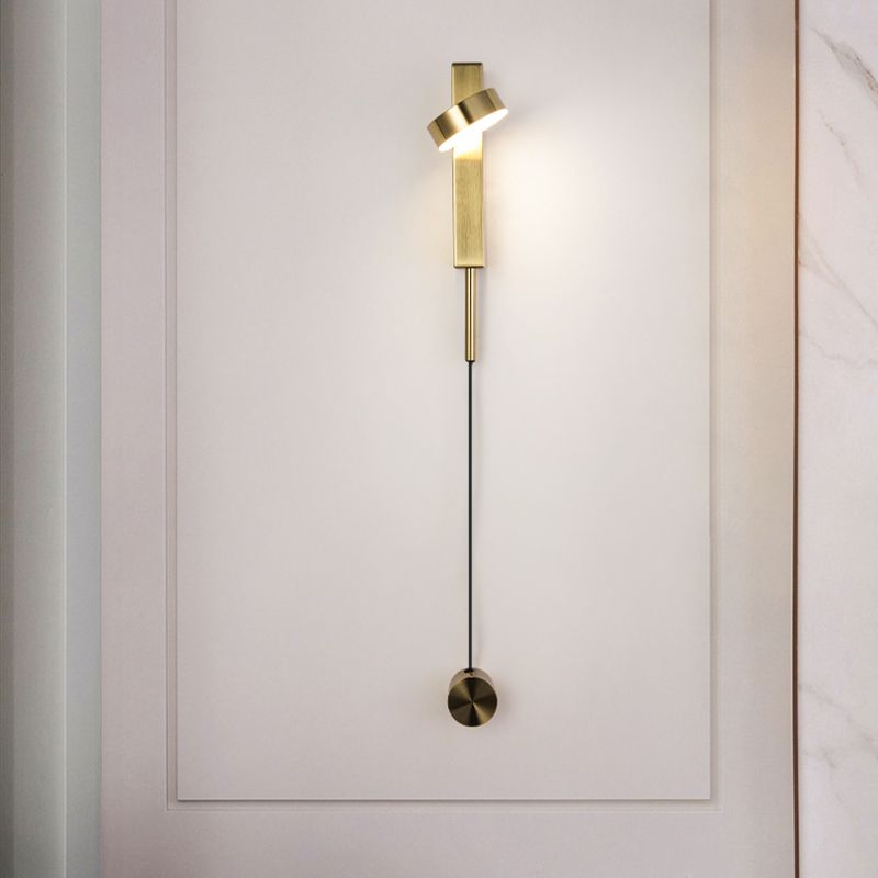 Modern Simple Metal Wall Light Rotatable Circle Shape Wall Lamp for Living Room