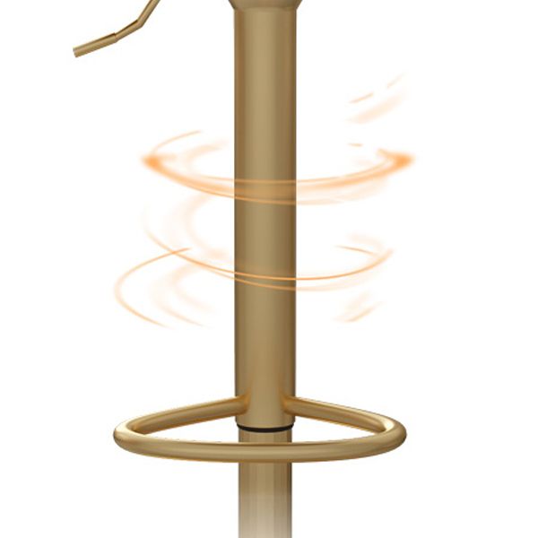 Glam Low Back Dining Stools Adjustable Height Bar Stools with Footrest