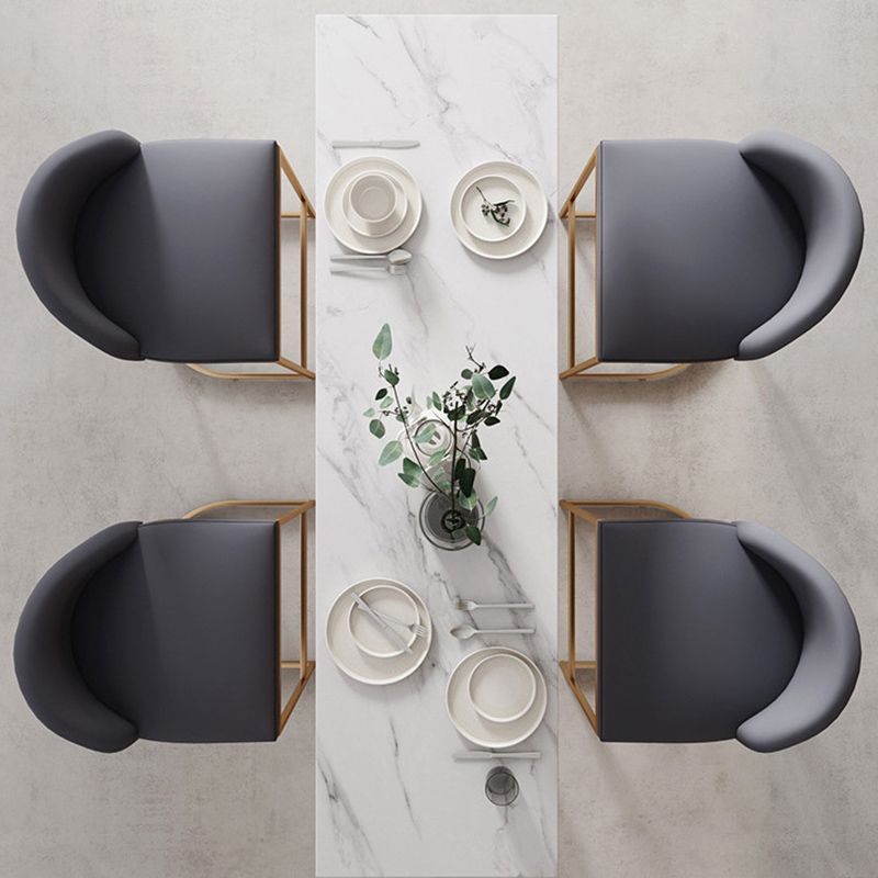 Rectangle Bar Counter Table Glam Style Faux Marble Bar Counter Table for Kitchen