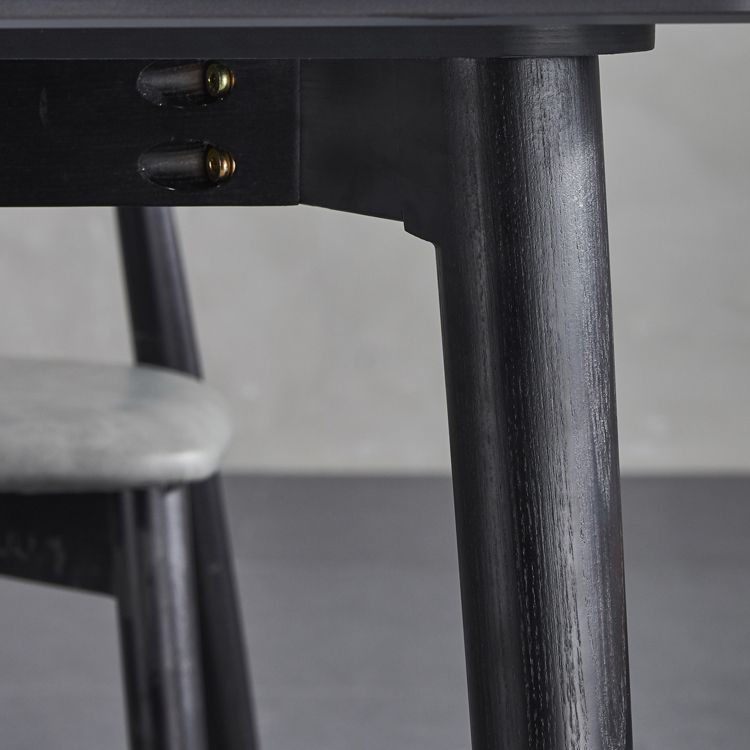 Black Modern Stone Top Dining Table Set 1/4/5/7 Pieces Dining Set with Wooden Chairs