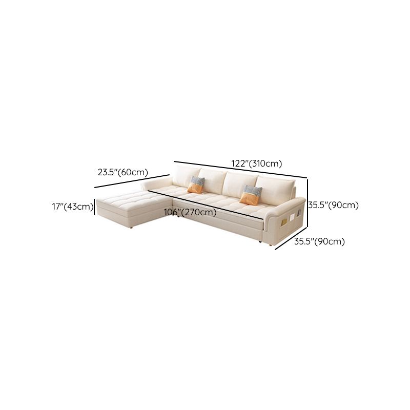 Modern Styled Metal Frame Sleeper Sofa Upholstered Square Arms Sofa Bed