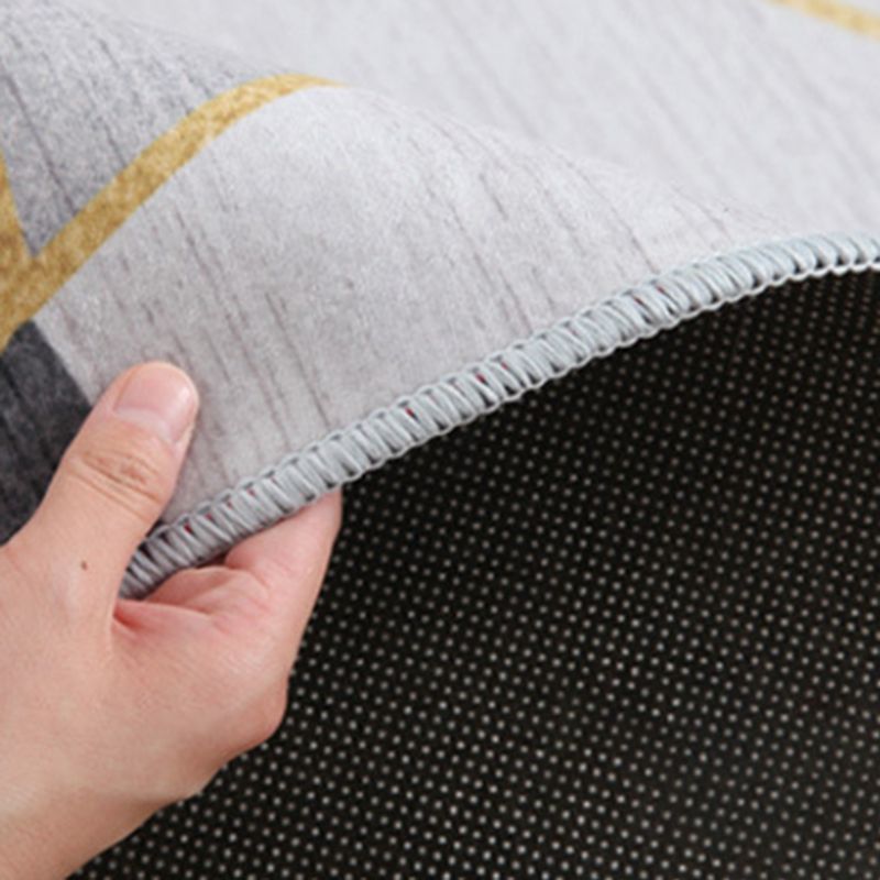 Atrovirens Pattern Rug Polyester Modern Rug Non-Slip Backing Rug for Living Room