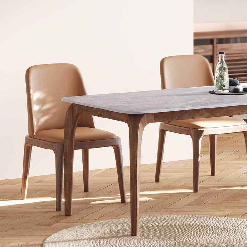 Contemporary Style 1/2/3/4 Pieces Dining Chairs Set Rectangle Stone Furniture in White