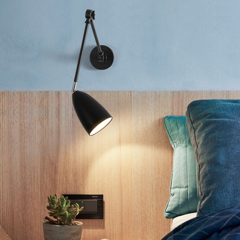 Modern Metal Wall Sconce Minimalist Wall Light Fixture with Adjustable Arm