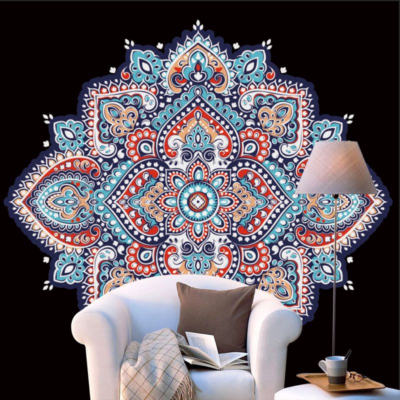 Pink-Blue Bohemia Wallpaper Murals Whole Flowers Pattern Wall Covering for Living Room
