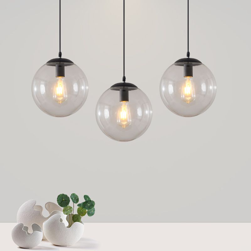 Minimaliste moderne à 1 lampe à la lumière Lumière Bubble Boule de verre transparent Lumière suspendue avec 39 "fil suspendu