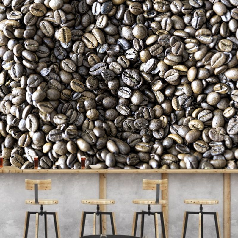 Modern Coffee Shop Wall Decor Coffee Beans Mural Wallpaper, Water Resistant