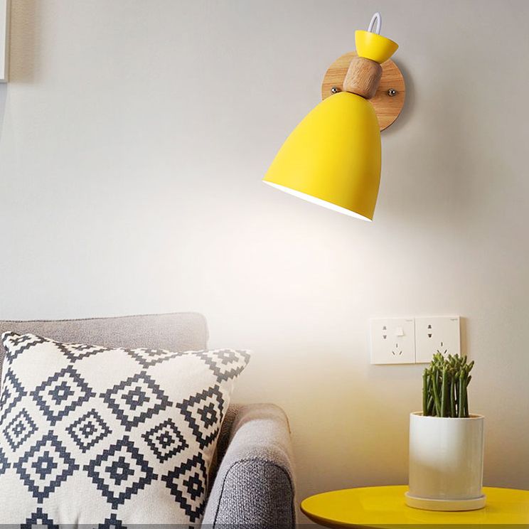 Moderni macaron nordici in stile geometrico con sconde da parete geometrica 1 flione leggero in giallo e bianco