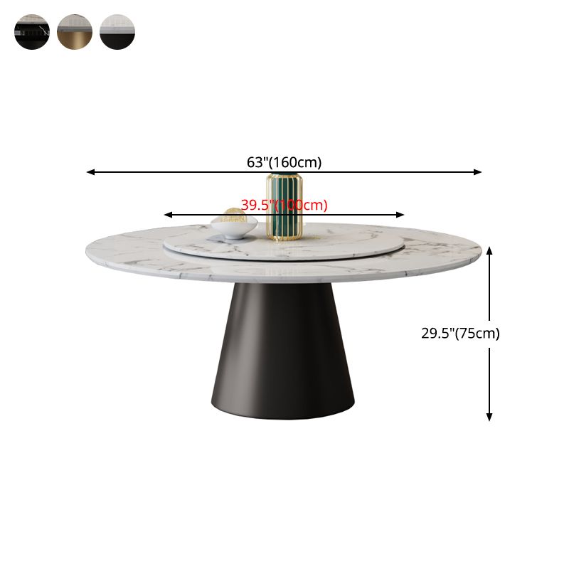 Round Pedestal Dining Site Table Contemporary Dinner Table with Turntable
