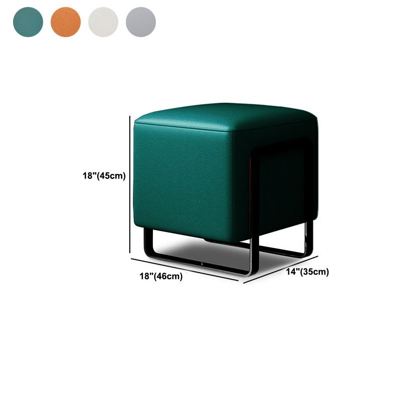 Faux Leather Vanity Makeup Dressing Table Set with Stool & Mirror - 39.37" W