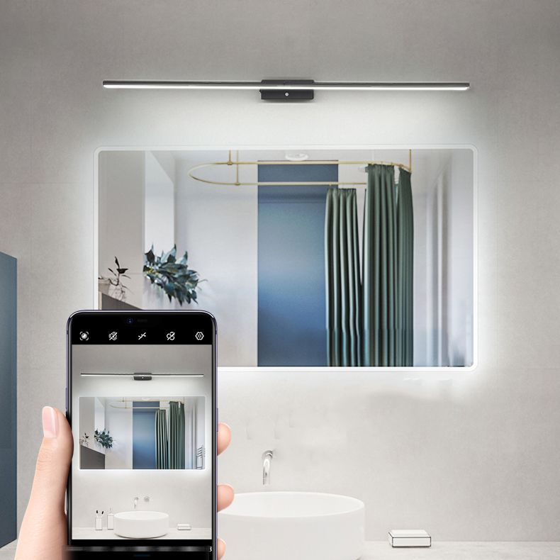 Nordic Style Iron Vanity Light LED Strip Shape Vanity Lamp for Shower Room