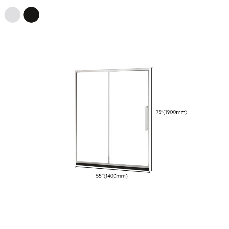 One-shaped Sliding Shower Bath Door Transparent Tempered Glass Shower Door