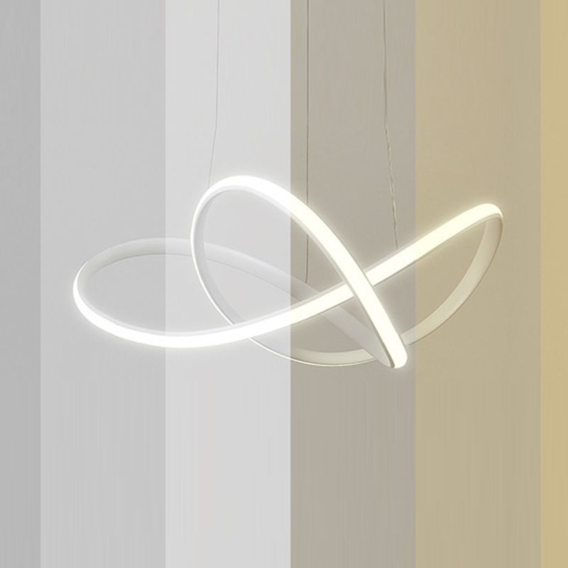 Linear Shape Chandelier Lamp Modern 1 Light LED Hanging Light for Bedroom