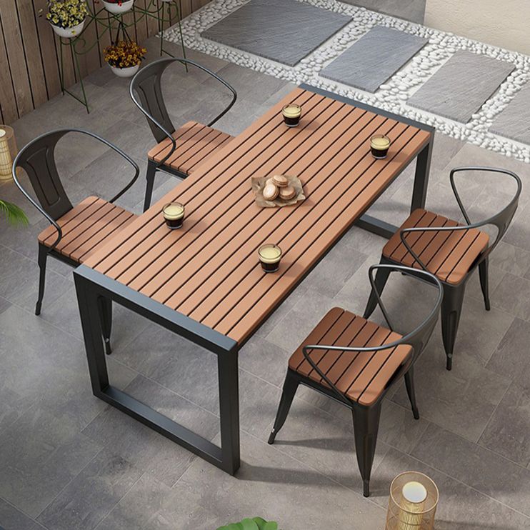 Modern Rectangle Patio Dining Table 1/3/5/7 Pieces Rectangle Dining Set