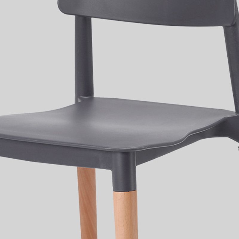 Dining Room Armless Chairs Open Back Solid Wood Legs Chair for Kitchen