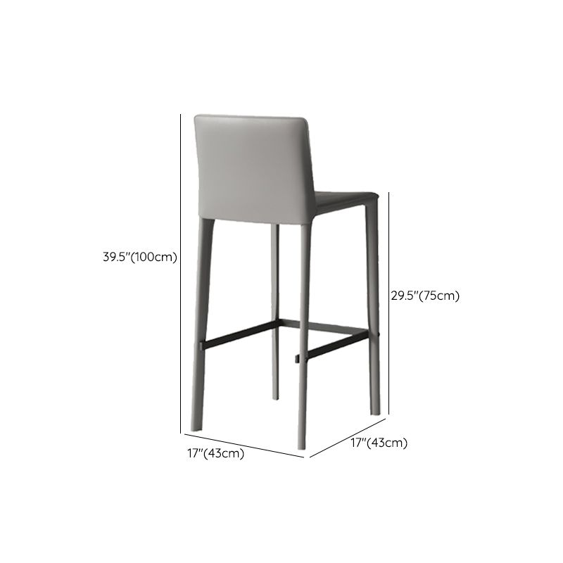 Modern Grey Counter Height Stools with Low Back for Restaurant