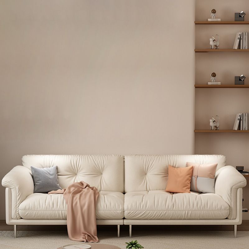 Modernistic Sofa Faux Leather Armless Sofa with Loose Back for Living Room