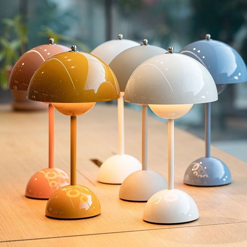 Macaron Flower Bud Shaped Night Lamp Touch Dimming Bedside LED Table Light