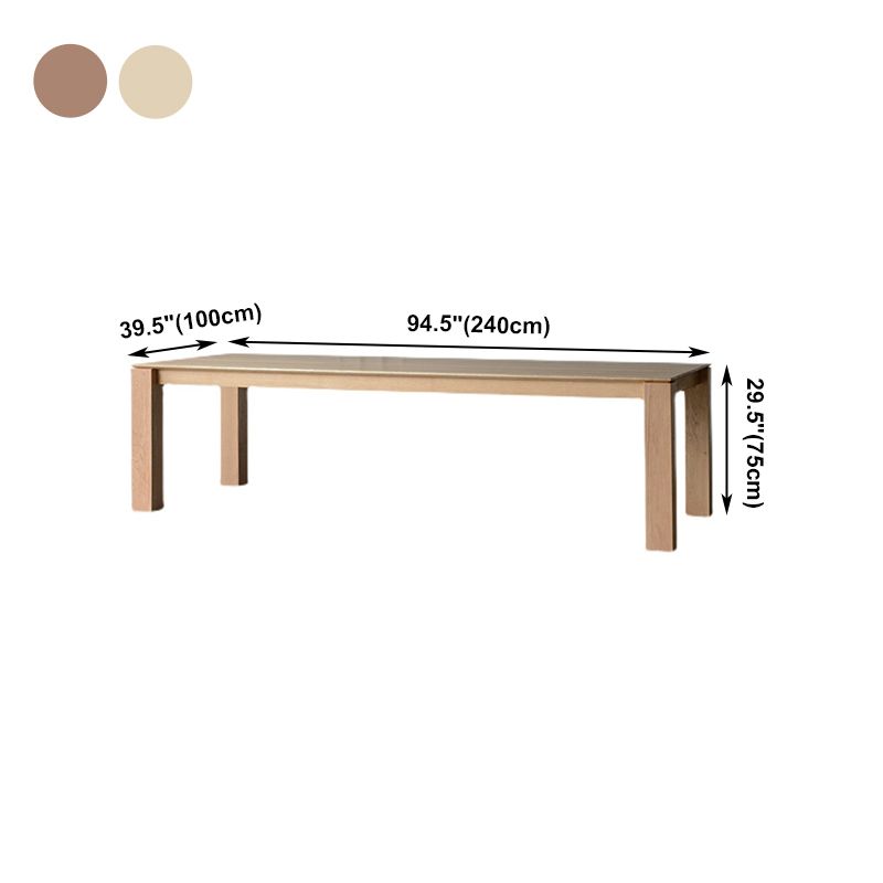 Mesa de comedor rectangular Mesa fija moderna de madera maciza con 4 patas