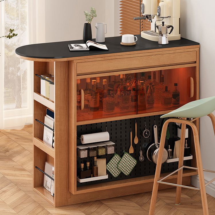 Stone Top Bar Stool Table Nordic Style Pub Table with LED Light