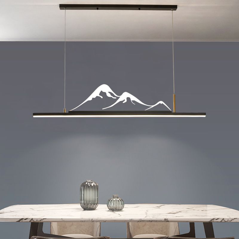 Luces colgantes de forma lineal Metal Contemporáne de metal de 2 accesorios de iluminación colgante de 2 luces