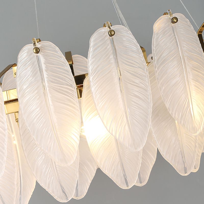 Modern Simple Led Pendant Light Metal Feather kroonluchter voor eetkamer