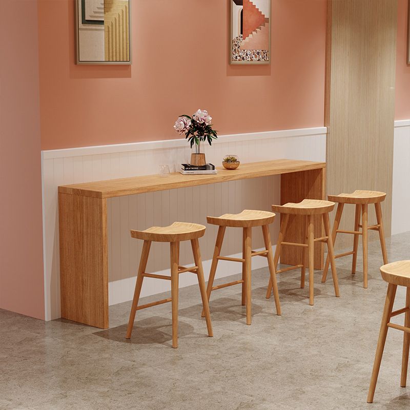 Modern 1/2/5/9 Pieces Bar Table Set Rectangle Bar Table with Wooden High Stools