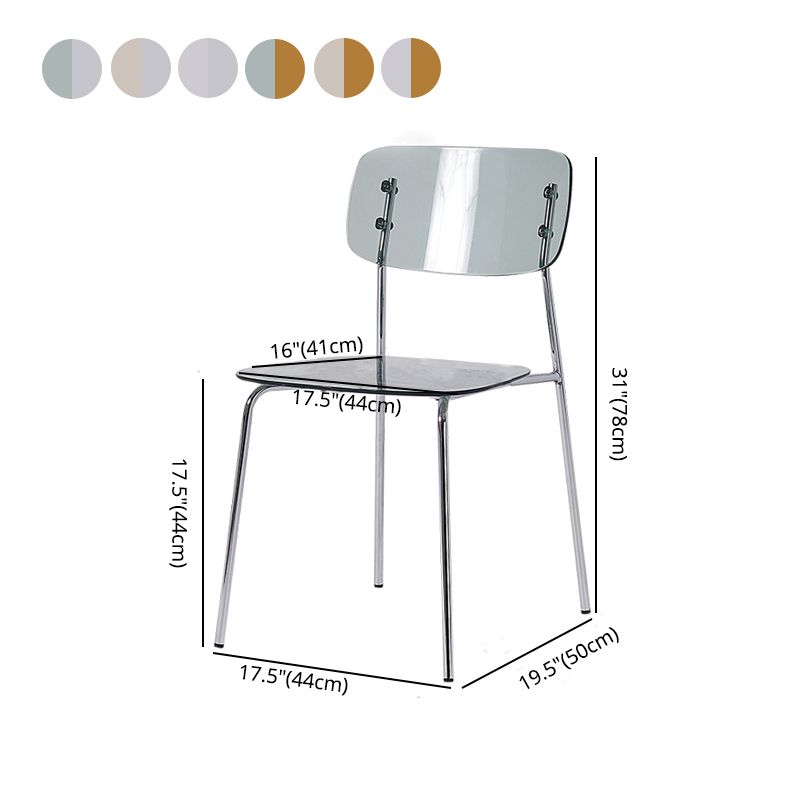 Chaises de salle à manger en métal de style nordique chaise sans bras en plastique pour restaurant