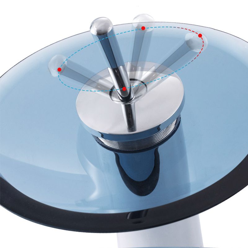 Modern Vessel Sink Oval Glass with Pop-Up Drain and Faucet Vessel Lavatory Sink