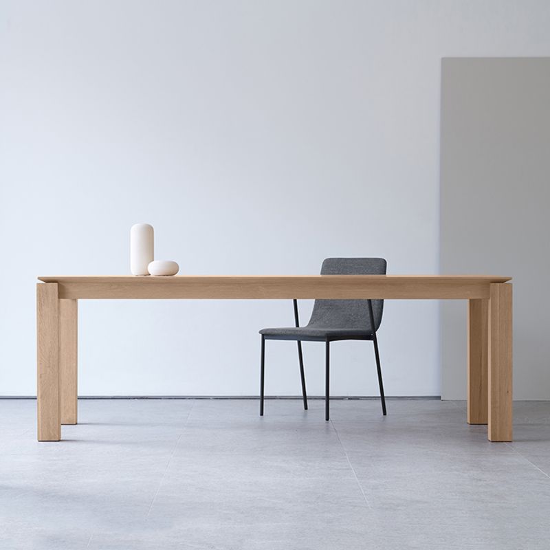Rectangle Pine Wood Dining Table Industrial Kitchen Table with 4 Legs