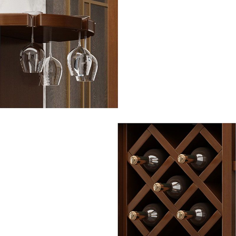 Solid Wood Shelves Included Modern Accent Cabinet for Living Room