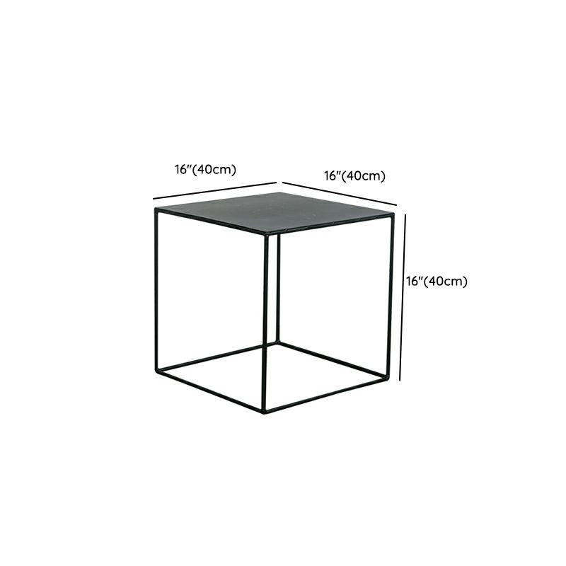 Mid-Century Black Corner Table Metal Frame Sofa Side End Table