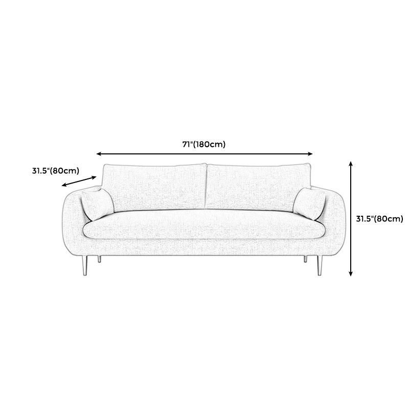 Contemporary Fabric Loose Back Sofa 31.5"High Pillow Top Arm Sofa for Apartment