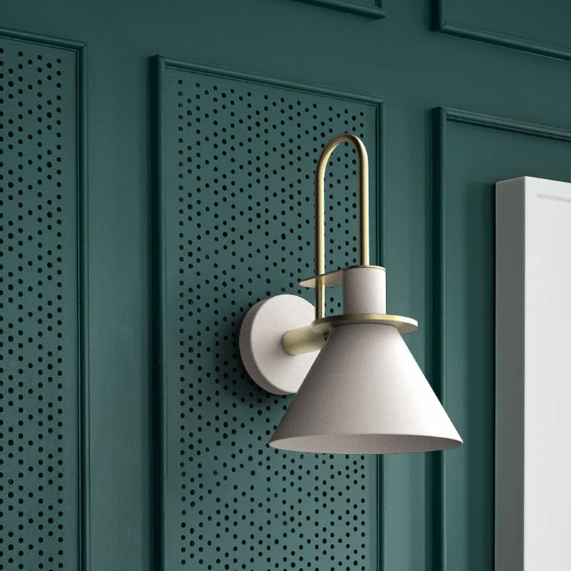 Conical Shaded Sconce Light Fixture Metal Wall Mount Lighting