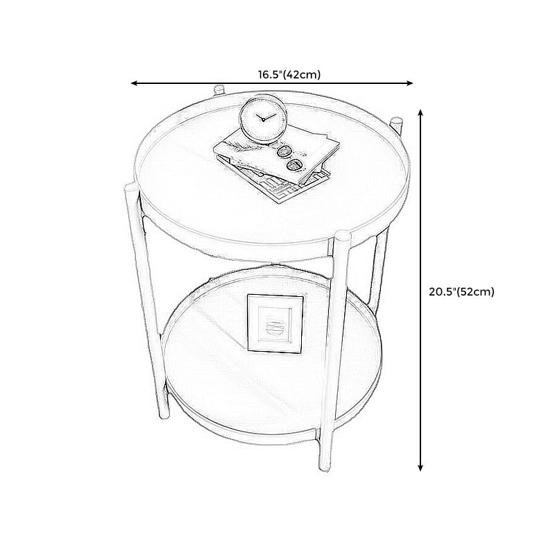 4 Legs Base Design Iron Work Material Green/yellow/black/white Round Side Table