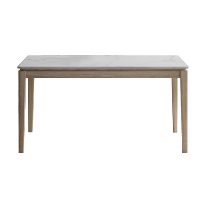 Witte bovenste eettafel Moderne vaste houten eettafel met 4 houten benen