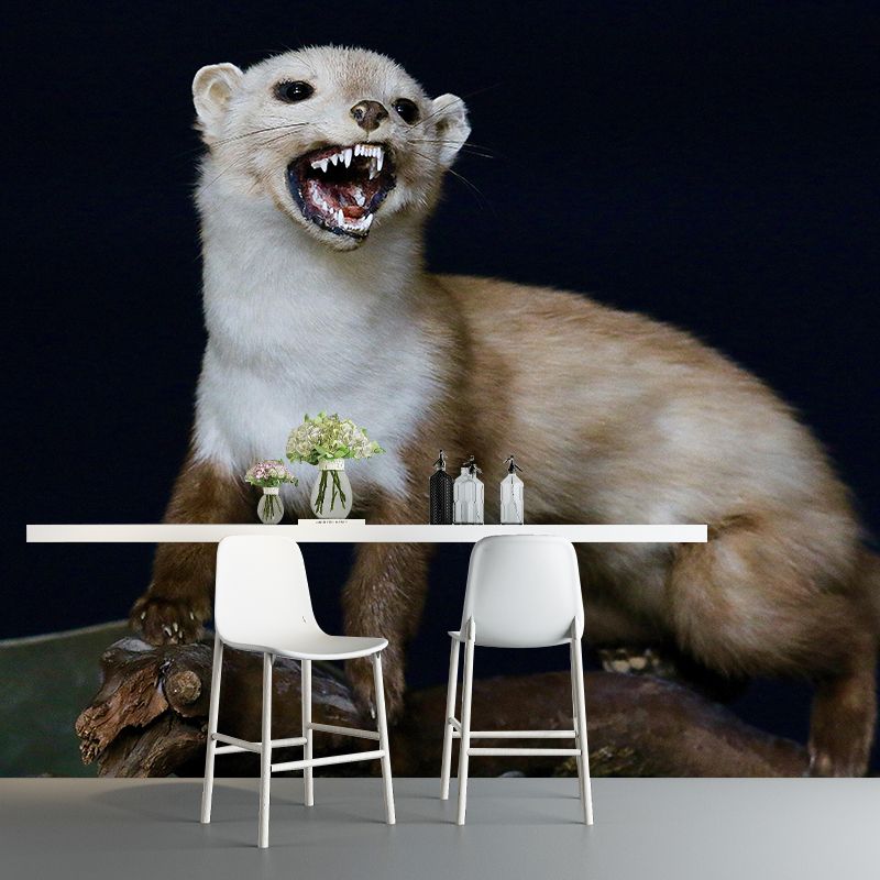 Weasel Contemporary Wall Mural Modernist Wall Covering for Bedroom Decor