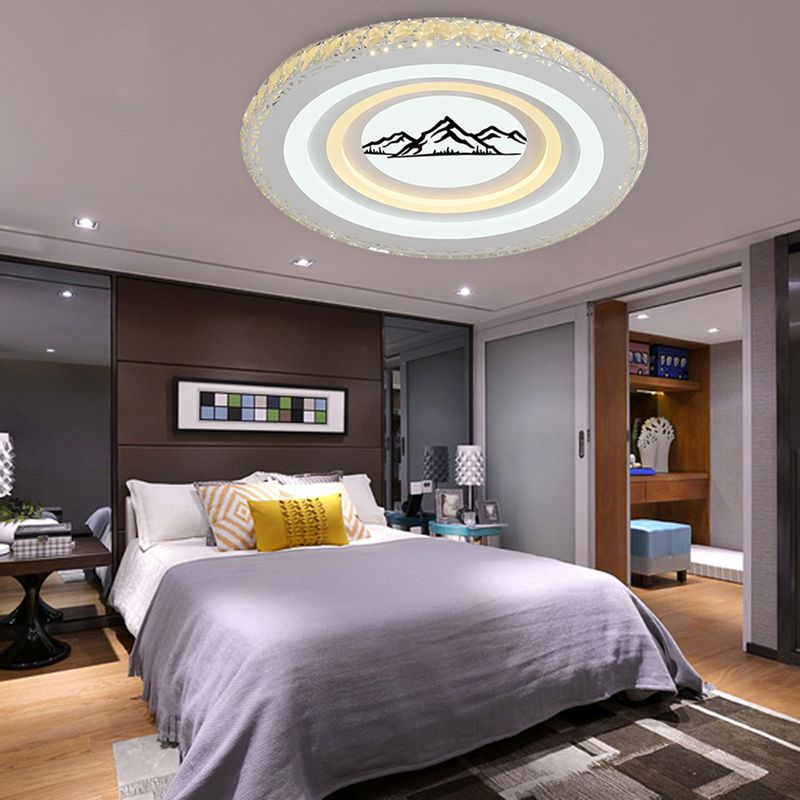 Iluminación de techo blanca LED de cristal de estilo moderno con montaje empotrado redondo/árbol para comedor