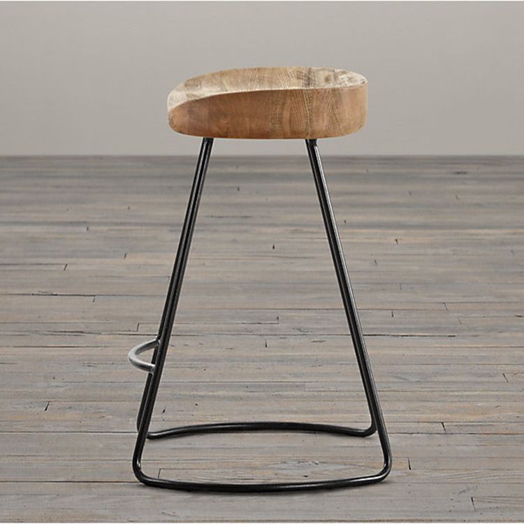 Taburete de bar de hierro de estilo moderno con reposapiés, taburete de bar informal para cocina