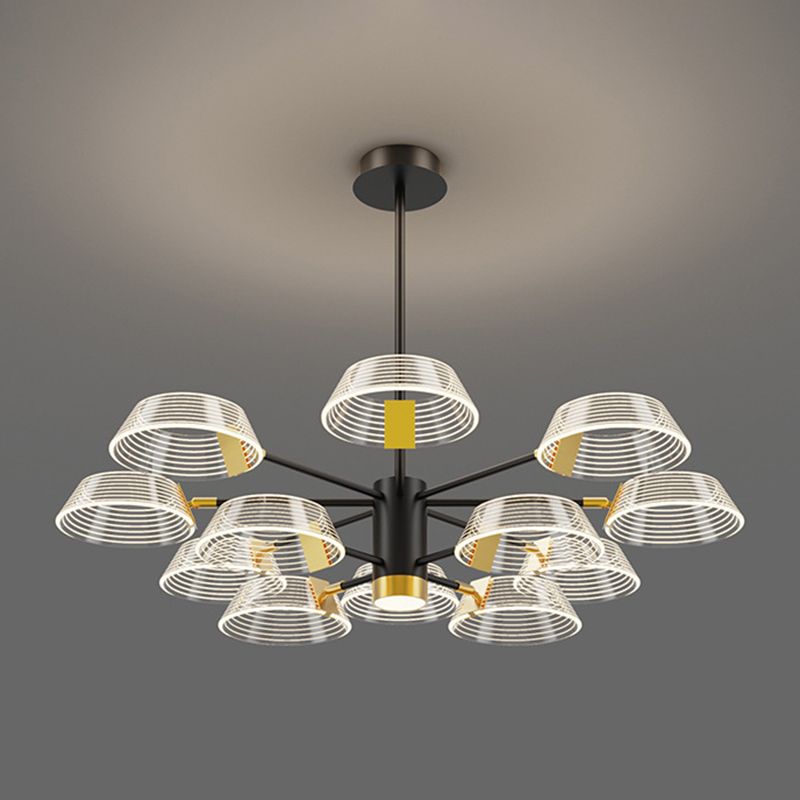 Lámpara de colgación de múltiples luces de metal de estilo moderno estilo del tambor para dormitorio