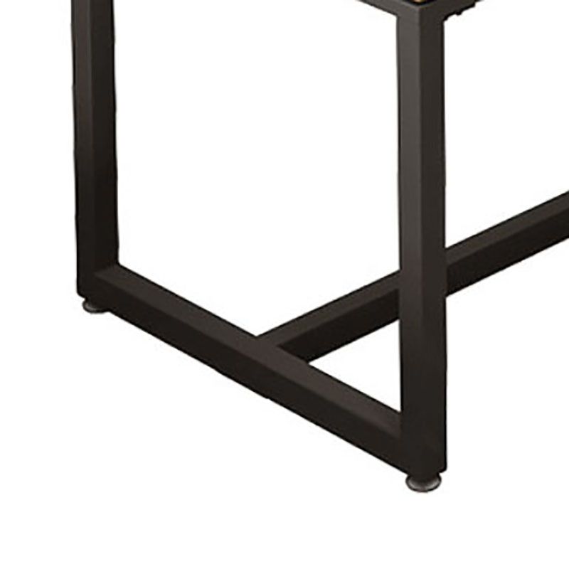 Pine Wood Top Dining Table Industrial Rectangle Table with Trestle Base