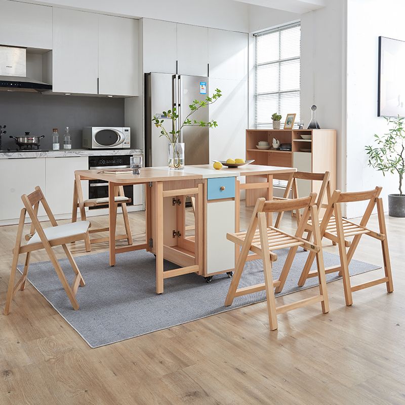 Contemporary Solid Wood Dining Chair Open Back Folding Side Chair