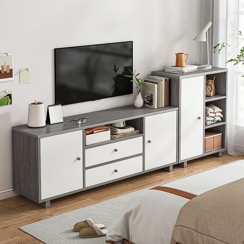 Scandinavian TV Stand Console with Cabinet Engineered Wood TV Stand